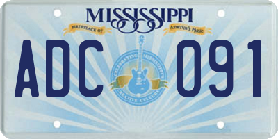 MS license plate ADC091