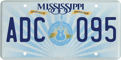 MS license plate ADC095