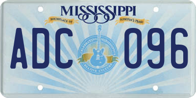 MS license plate ADC096