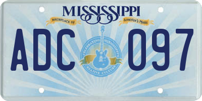 MS license plate ADC097