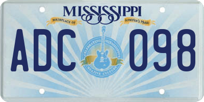 MS license plate ADC098