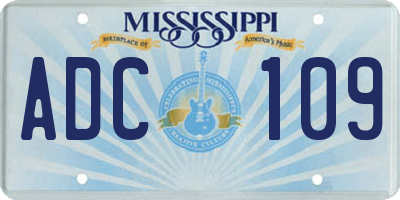 MS license plate ADC109