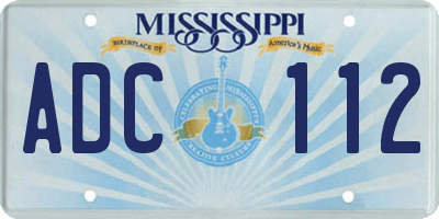 MS license plate ADC112