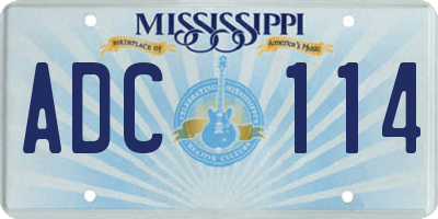 MS license plate ADC114