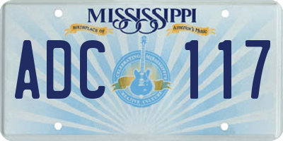 MS license plate ADC117