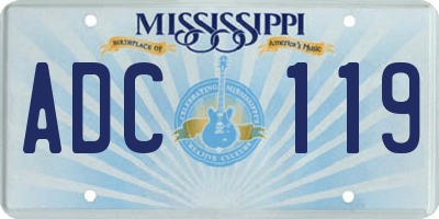 MS license plate ADC119