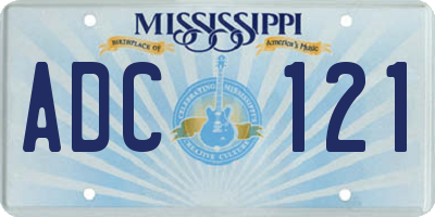 MS license plate ADC121