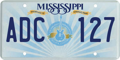 MS license plate ADC127