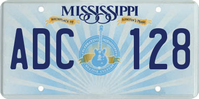 MS license plate ADC128
