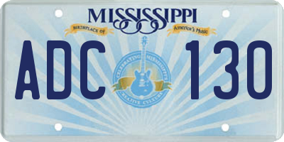 MS license plate ADC130