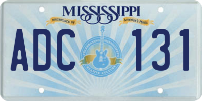 MS license plate ADC131