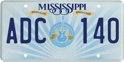 MS license plate ADC140
