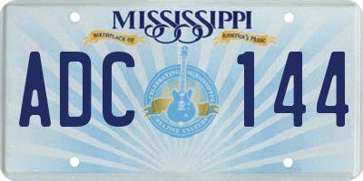 MS license plate ADC144