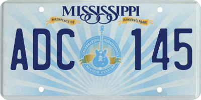 MS license plate ADC145
