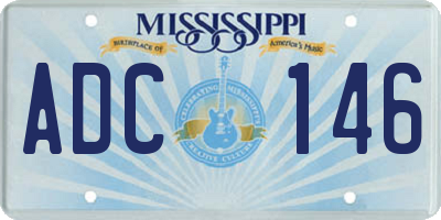MS license plate ADC146