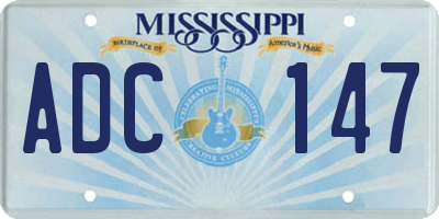 MS license plate ADC147