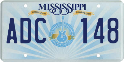 MS license plate ADC148
