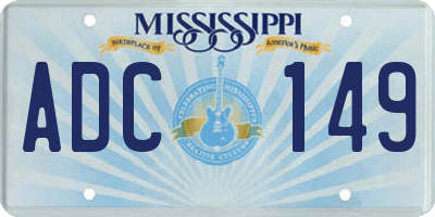 MS license plate ADC149