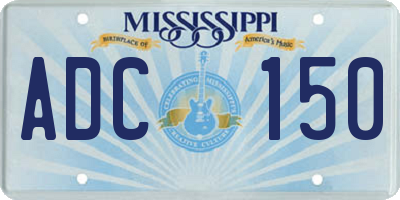 MS license plate ADC150