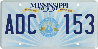 MS license plate ADC153