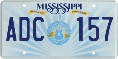 MS license plate ADC157