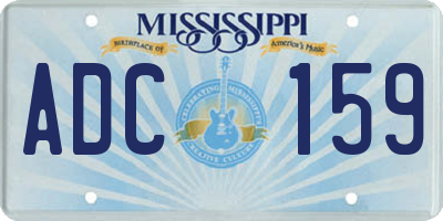 MS license plate ADC159