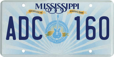 MS license plate ADC160