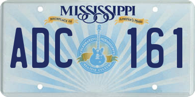 MS license plate ADC161
