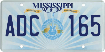 MS license plate ADC165