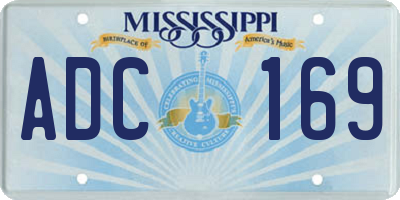 MS license plate ADC169