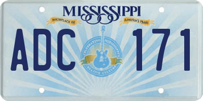 MS license plate ADC171