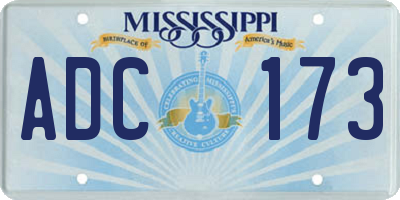 MS license plate ADC173