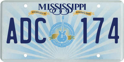 MS license plate ADC174