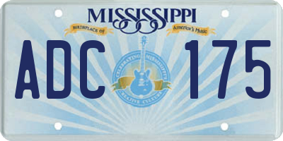 MS license plate ADC175