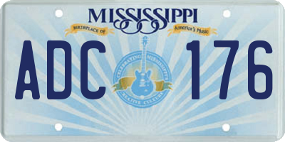 MS license plate ADC176