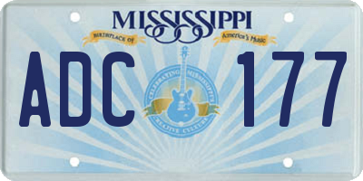 MS license plate ADC177