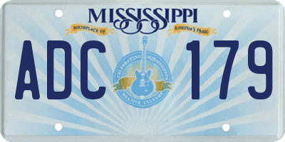 MS license plate ADC179