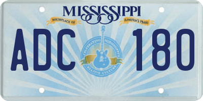 MS license plate ADC180