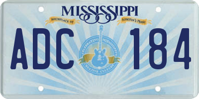 MS license plate ADC184