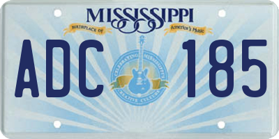 MS license plate ADC185