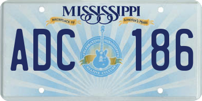 MS license plate ADC186