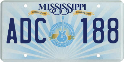 MS license plate ADC188