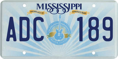 MS license plate ADC189