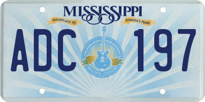 MS license plate ADC197