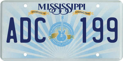 MS license plate ADC199