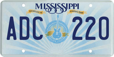 MS license plate ADC220