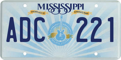 MS license plate ADC221