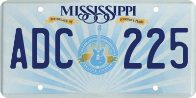 MS license plate ADC225
