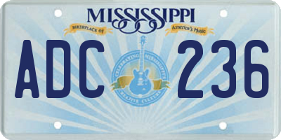 MS license plate ADC236
