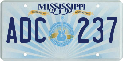MS license plate ADC237